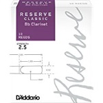 10CLACL25 D'Addario Reserve Classic Bb Clarinet Reeds 2.5 (10 ct. box)